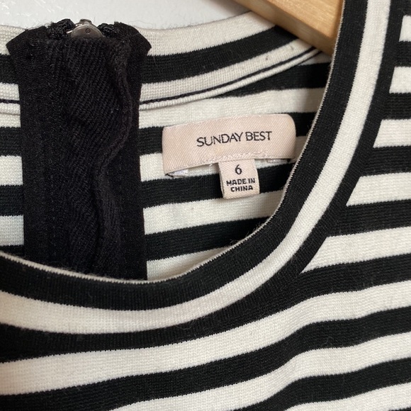 Sunday Best Black & White Stripe dress size 6 - Picture 3 of 6